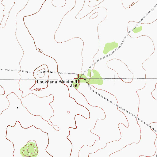 Topographic Map of Louisiana Windmill, TX