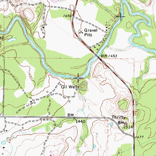 Topographic Map of Love Branch, TX