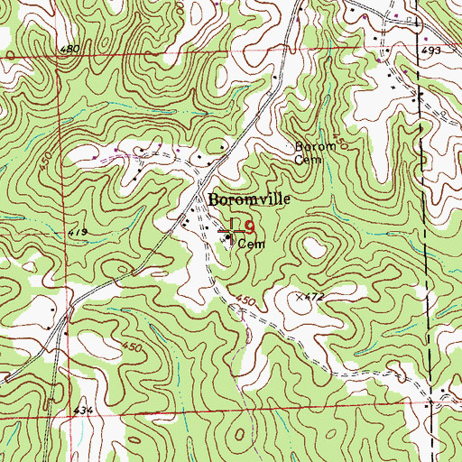 Topographic Map of Union Church, AL