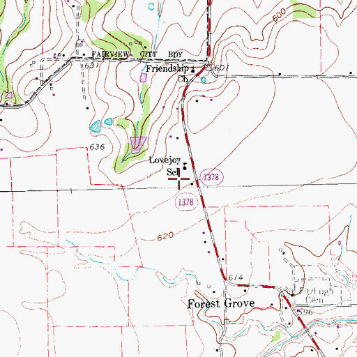 Topographic Map of Lovejoy Elementary School, TX