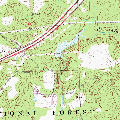 Topographic Map of Vaughn Mill (historical), AL