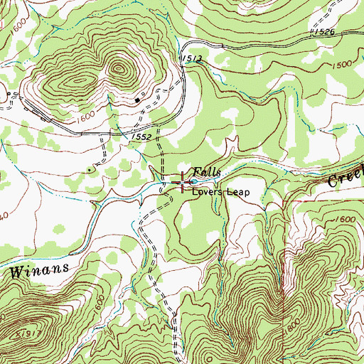 Topographic Map of Lovers Leap, TX