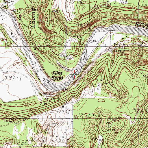 Topographic Map of Loving Creek, TX