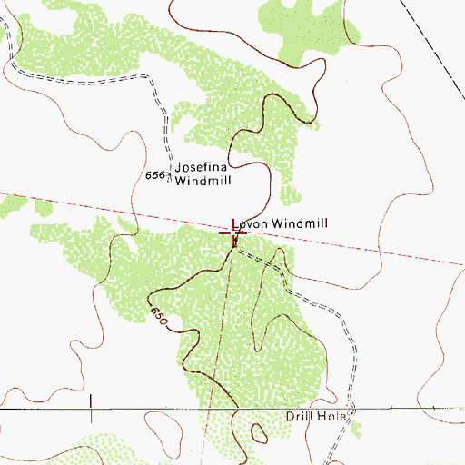 Topographic Map of Lovon Windmill, TX