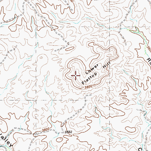 Topographic Map of Lower Flattop Hill, TX