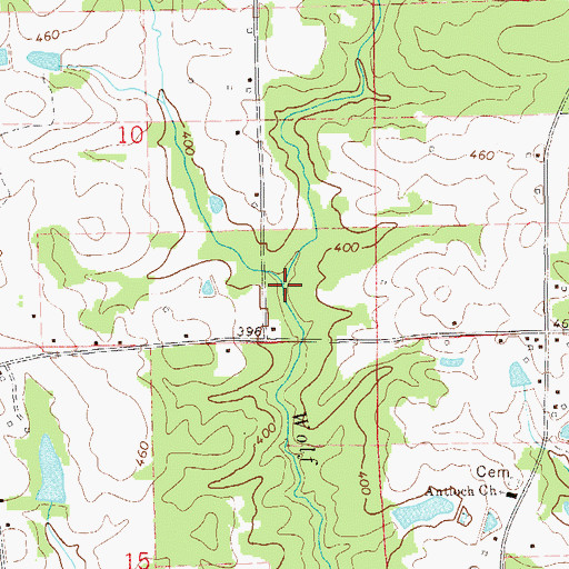 Topographic Map of West Branch Wolfe Creek, AL