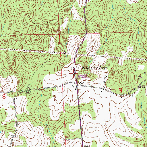 Topographic Map of Whatley School (historical), AL