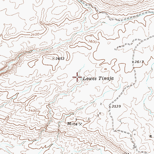 Topographic Map of Lowes Tinaja, TX