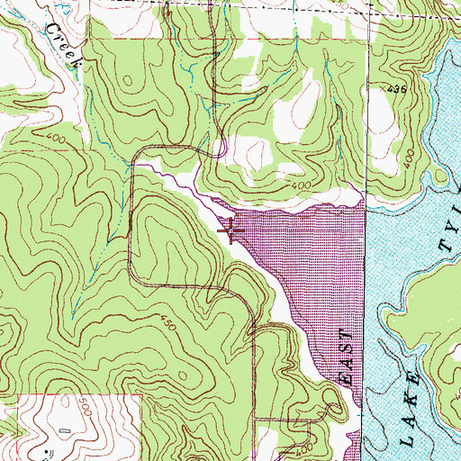 Topographic Map of Lowry Creek, TX