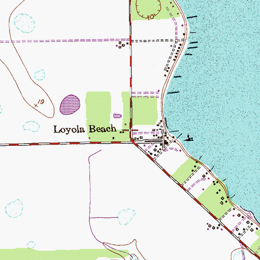 Topographic Map of Loyola Beach, TX