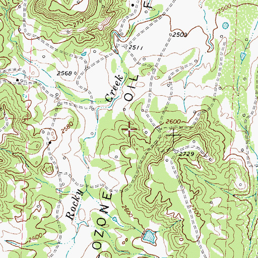 Topographic Map of Lozone Oil Field, TX