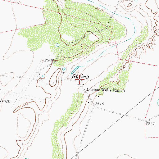 Topographic Map of Lucian Wells Ranch, TX