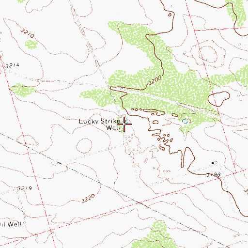 Topographic Map of Lucky Strike Well, TX