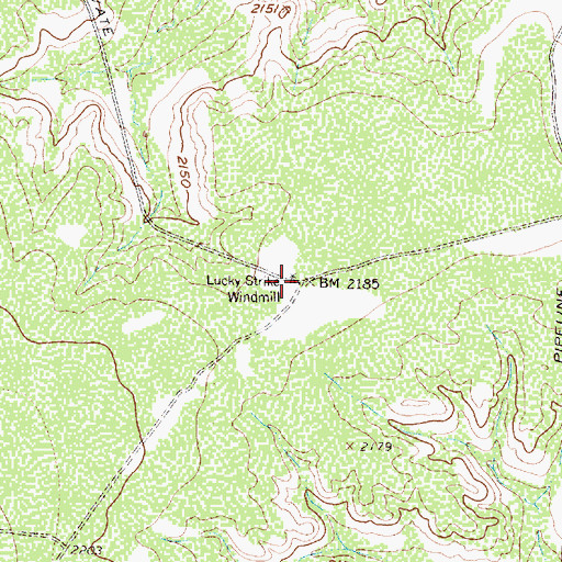 Topographic Map of Lucky Strike Windmill, TX