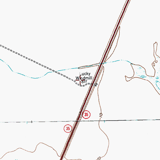 Topographic Map of Lucky Windmill, TX