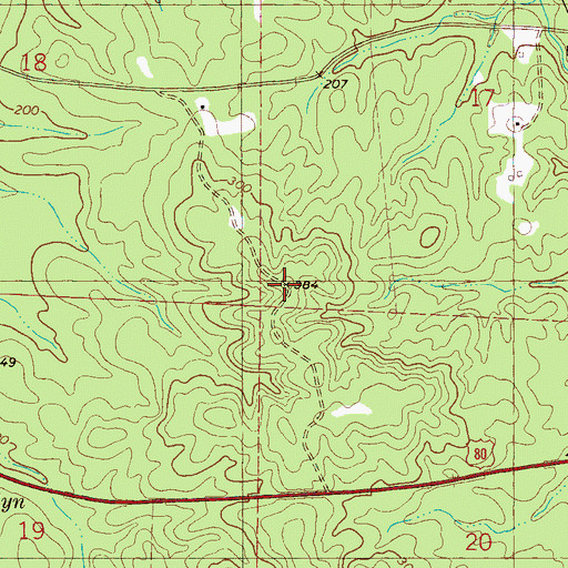 Topographic Map of Alamuchee Hill, AL