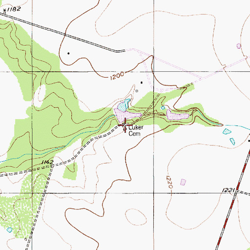 Topographic Map of Luker Cemetery, TX