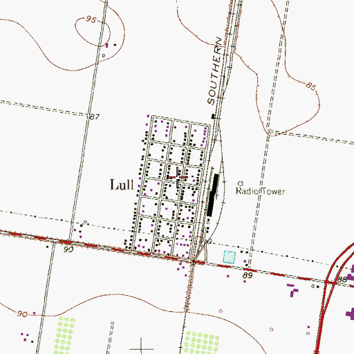 Topographic Map of Lull, TX