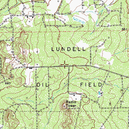 Topographic Map of Lundell Oil Field, TX