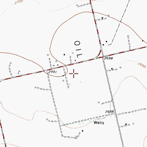 Topographic Map of Luther Oil Field, TX