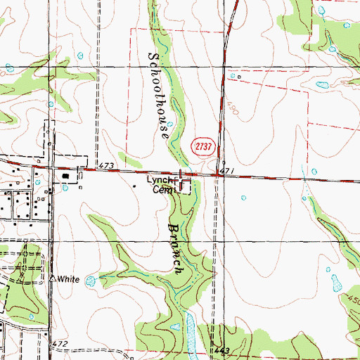 Topographic Map of Lynch Cemetery, TX