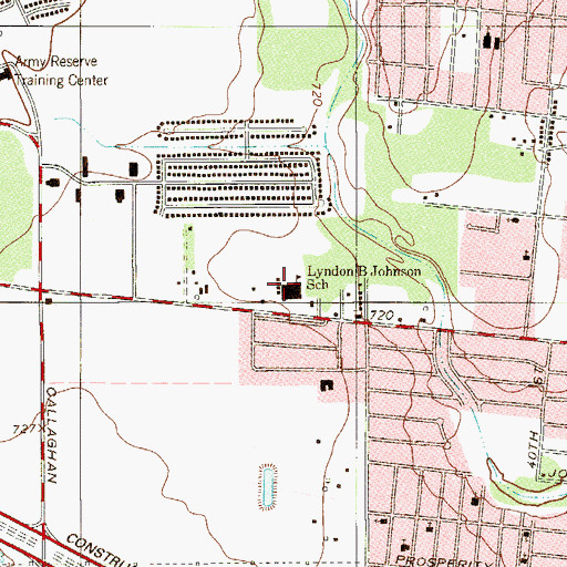 Topographic Map of Lyndon B Johnson School, TX