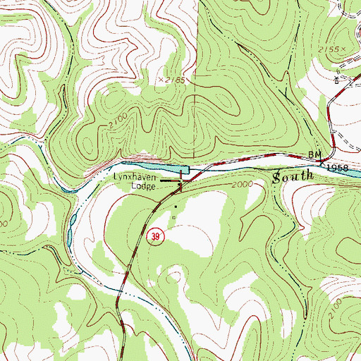 Topographic Map of Lynhaven Lodge, TX