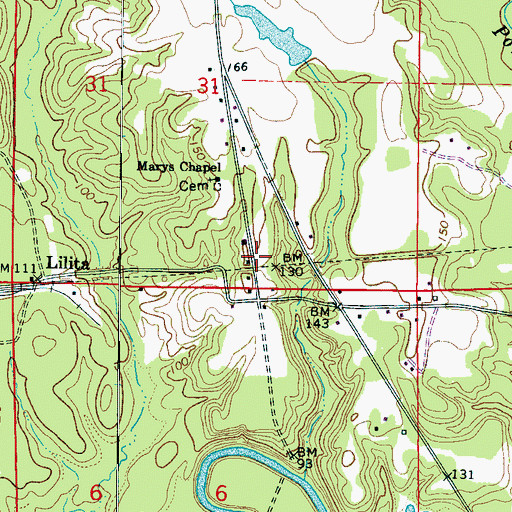 Topographic Map of Arrington (historical), AL