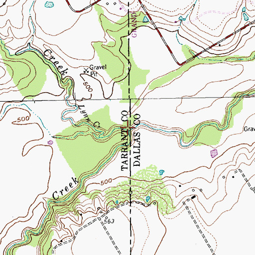 Topographic Map of Lynn Creek, TX