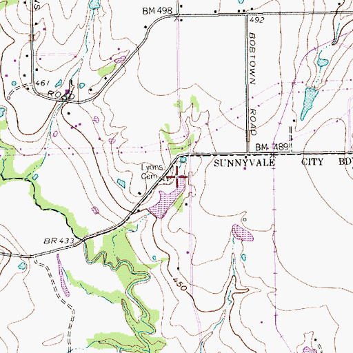 Topographic Map of Lyons Cemetery, TX