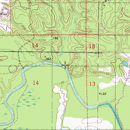 Topographic Map of Atanchiluka Creek, AL