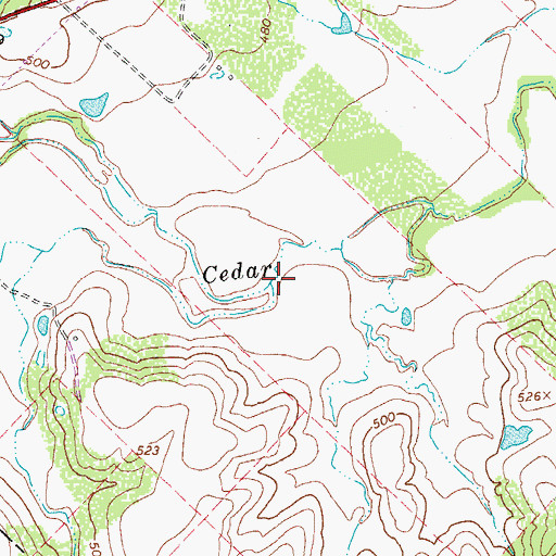 Topographic Map of Lytton Springs Creek, TX