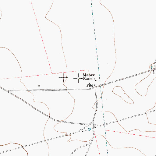 Topographic Map of Mabee Ranch, TX