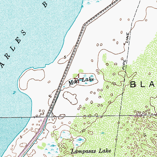 Topographic Map of Mac Lake, TX