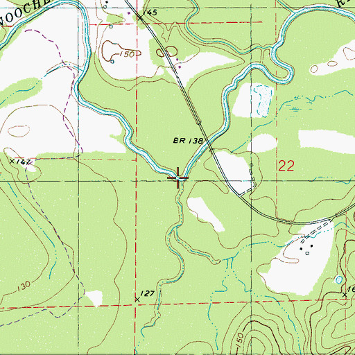 Topographic Map of Barebone Creek, AL