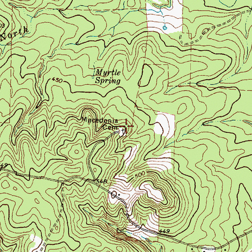 Topographic Map of Macedonia Cemetery, TX