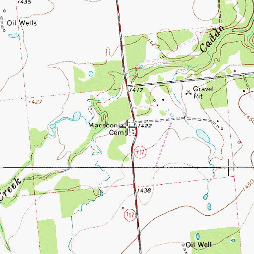 Topographic Map of Macedonia Cemetery, TX