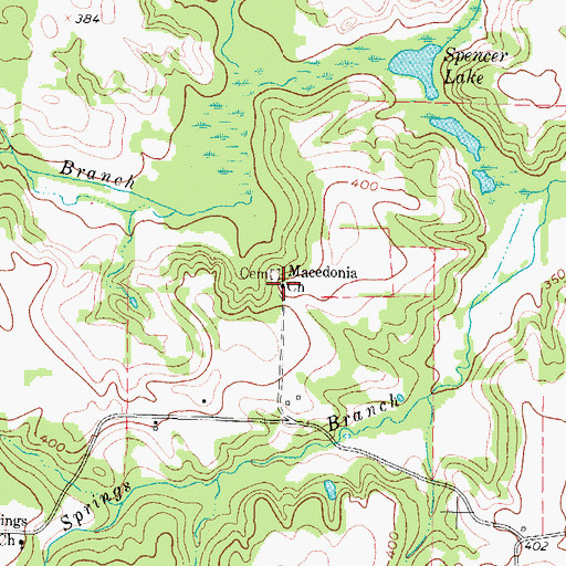 Topographic Map of Macedonia Church, TX