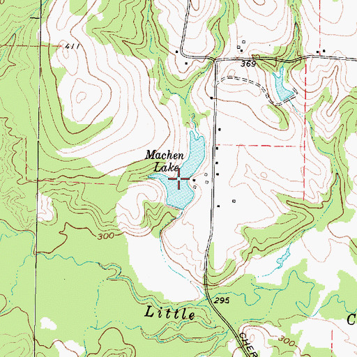 Topographic Map of Machen Lake, TX