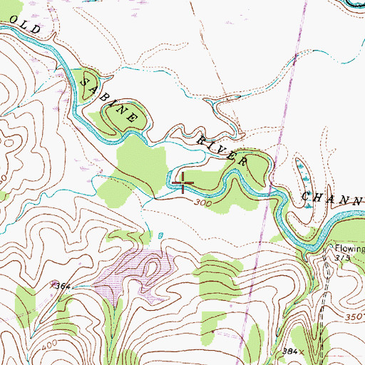 Topographic Map of Macs Creek, TX