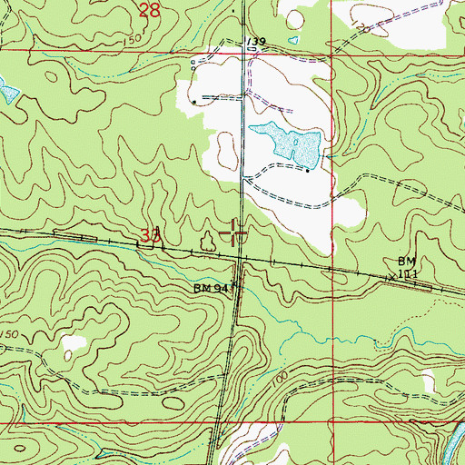 Topographic Map of Bennett, AL