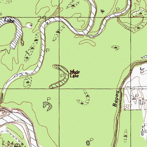 Topographic Map of Made Lake, TX