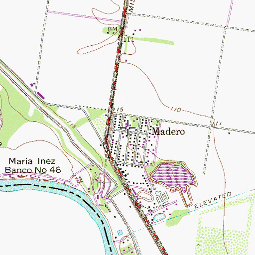Topographic Map of Madero, TX