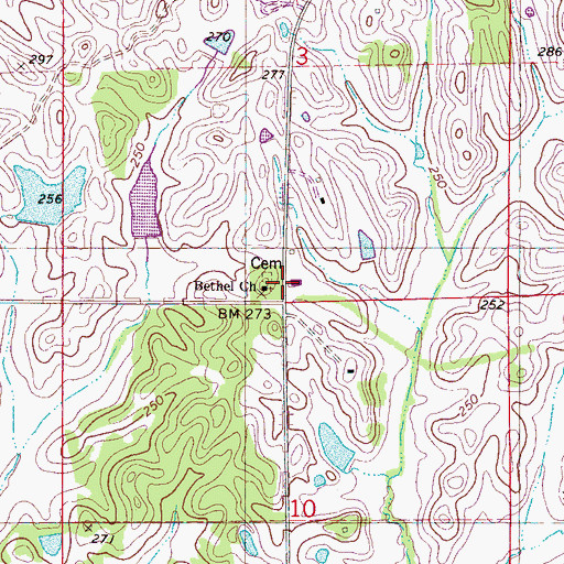 Topographic Map of Bethel (historical), AL