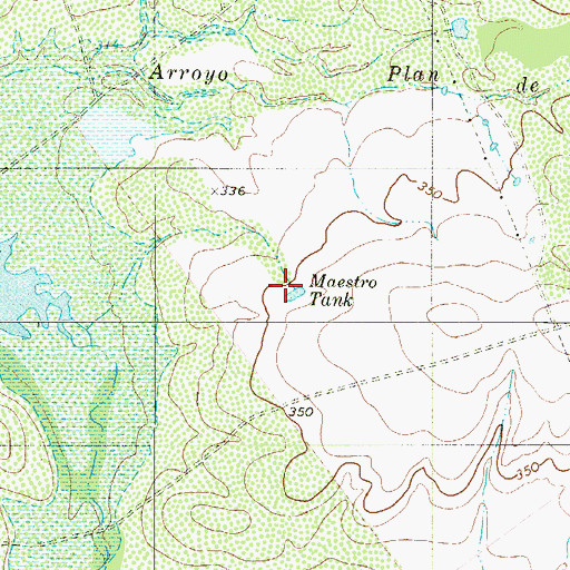 Topographic Map of Maestro Tank, TX