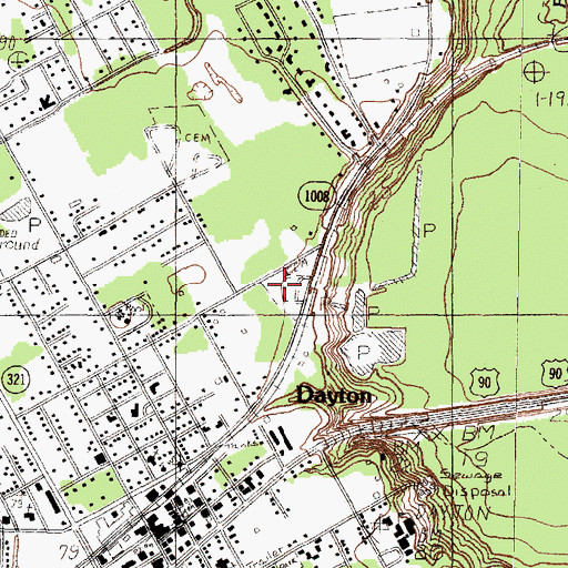 Topographic Map of Magnolia Cemetery, TX
