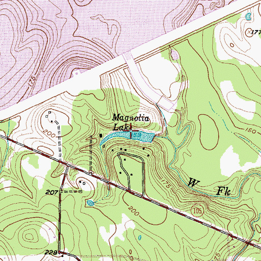 Topographic Map of Magnolia Lake, TX