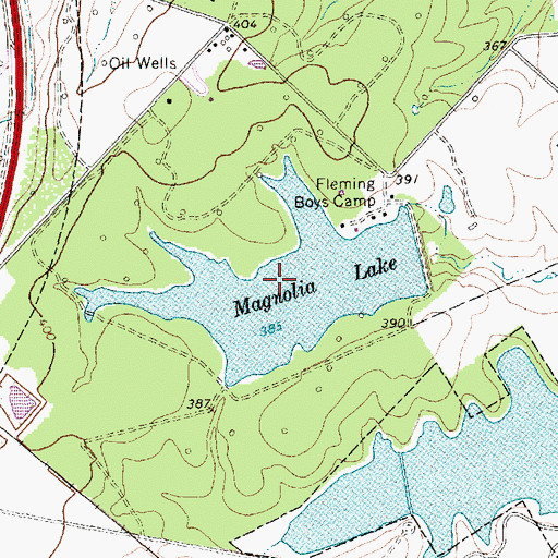 Topographic Map of Magnolia Lake, TX