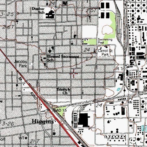 Topographic Map of Magnolia School, TX