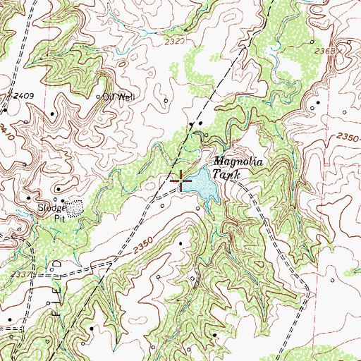 Topographic Map of Magnolia Tank, TX